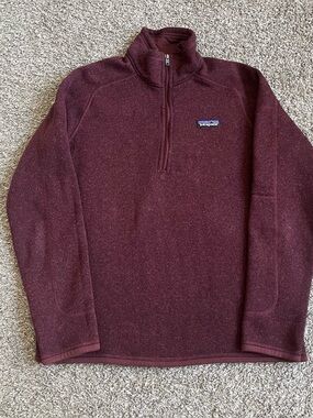 Women's Patagonia Maroon 1/4 Zip Better Sweater Fleece Pullover Large